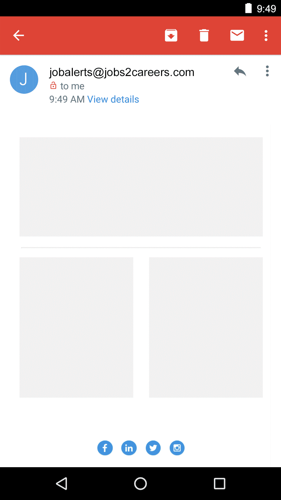 Android job alert email