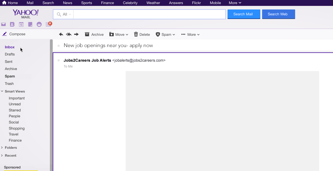 Yahoo job alert email